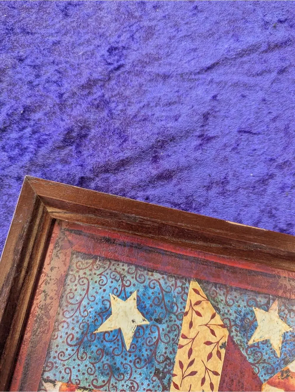 Framed Decorative Wall Art with Star Pattern